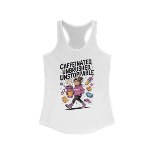Caffeinated Mom Tank, Funny Mom Life Quote, Mother's Day Gift,New Mother Tired Mother Gift, Coffee Lover Gift, Coffee Addict Mom