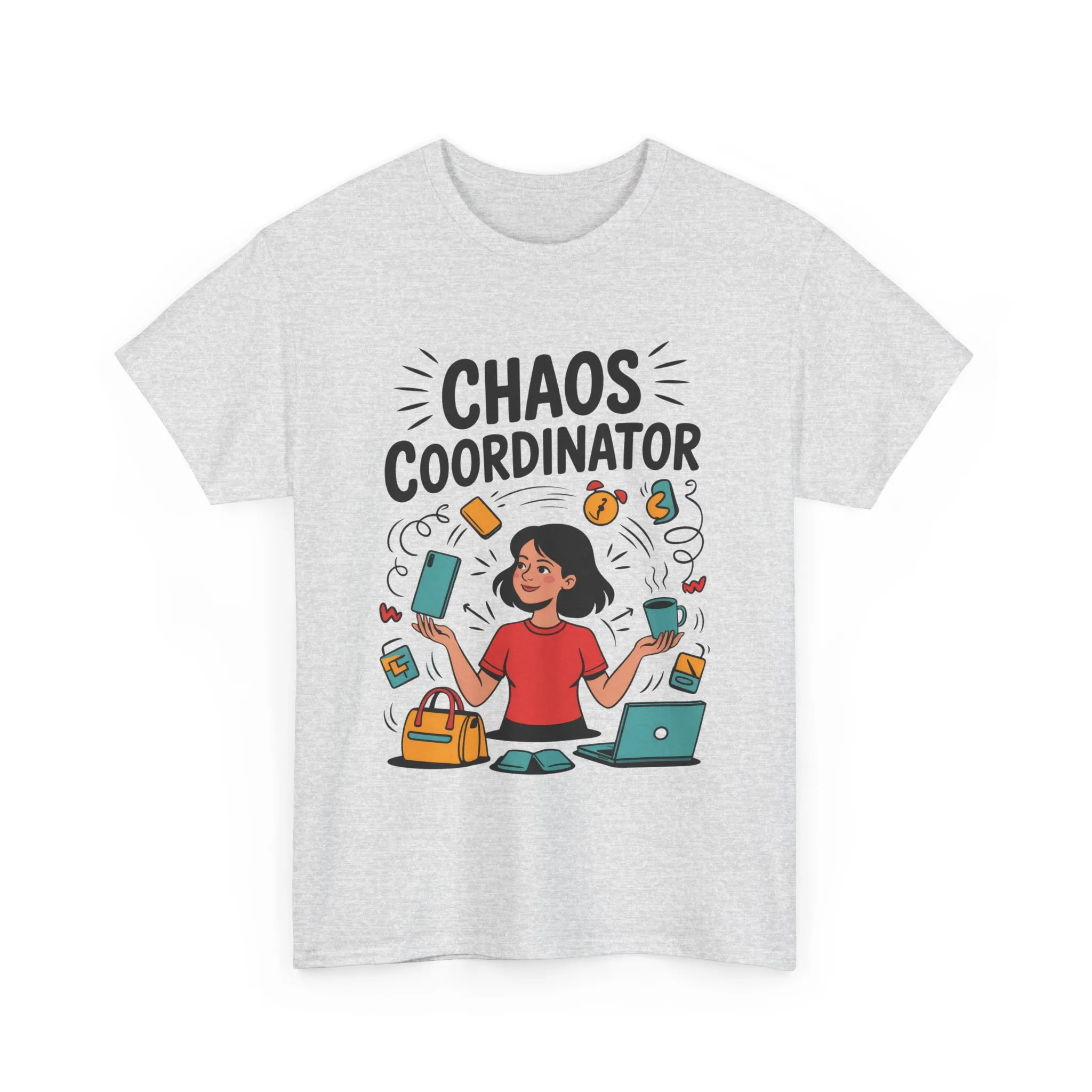 Chaos Coordinator Heavy Cotton Tee, Gift for Busy Moms, Mother's Day Gift, Funny Mom Life Shirt, Busy Life Humor T-Shirt - Image 7