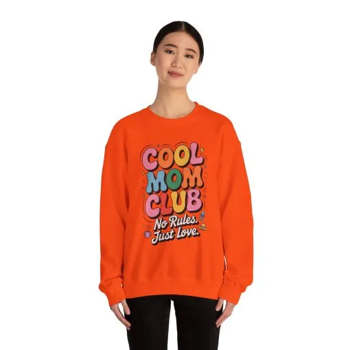 Cool Mom Club Sweatshirt, Gift for Moms, Mother's Day, No Rules Just Love, Retro Colorful Unisex Heavy Blend Crewneck - Image 11