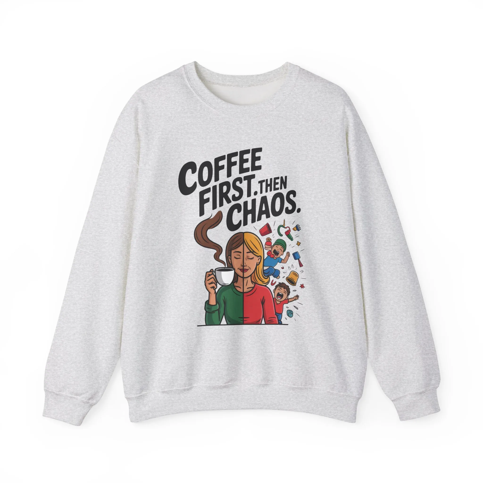 Coffee First Then Chaos Sweatshirt, Ideal Gift for Moms, Fun Casual Wear, Funny Mom Life Sweatshirt, Mother's Day Gift - Image 4