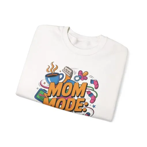 Mom Mode On Crewneck Sweatshirt, Gift for Mom, Mother's Day Humor T-Shirt, Cute Mama Life Graphic Tee, Mother's Day Gift - Image 34