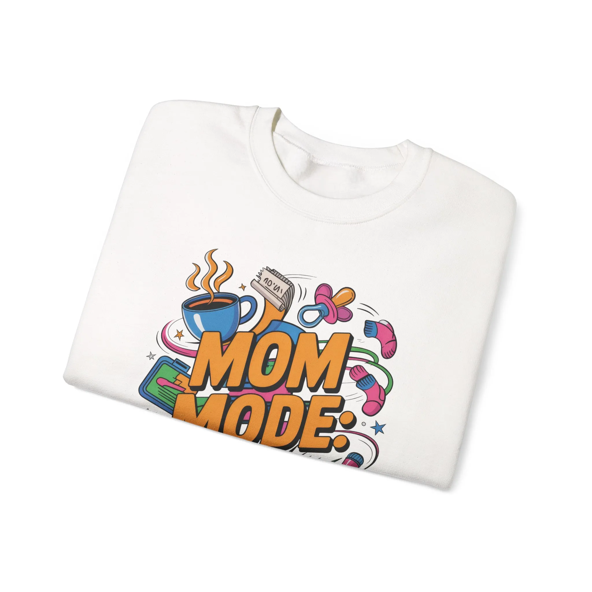 Mom Mode On Crewneck Sweatshirt, Gift for Mom, Mother's Day Humor T-Shirt, Cute Mama Life Graphic Tee, Mother's Day Gift - Image 34