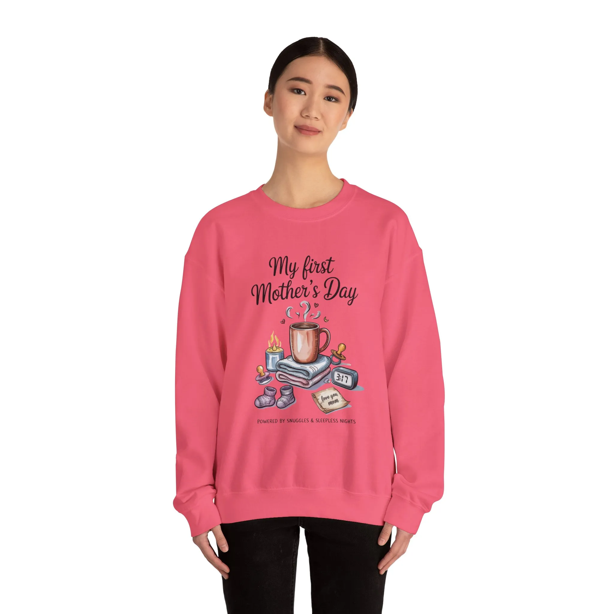 My First Mother's Day Sweatshirt, Cozy Crewneck for Moms, Gift for New Mothers, Baby Shower Tee, Snuggles & Sleepless Nights - Image 39