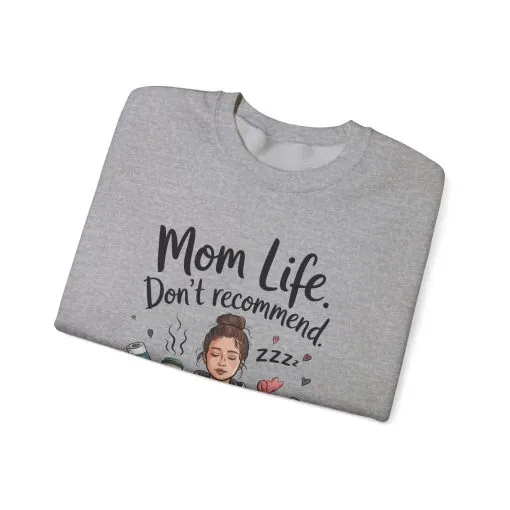 Mom Life Crewneck Sweatshirt, New Mom Gift, Cozy Everyday Wear, Funny Parent Apparel, Tired Mama Humor Tee - Image 14