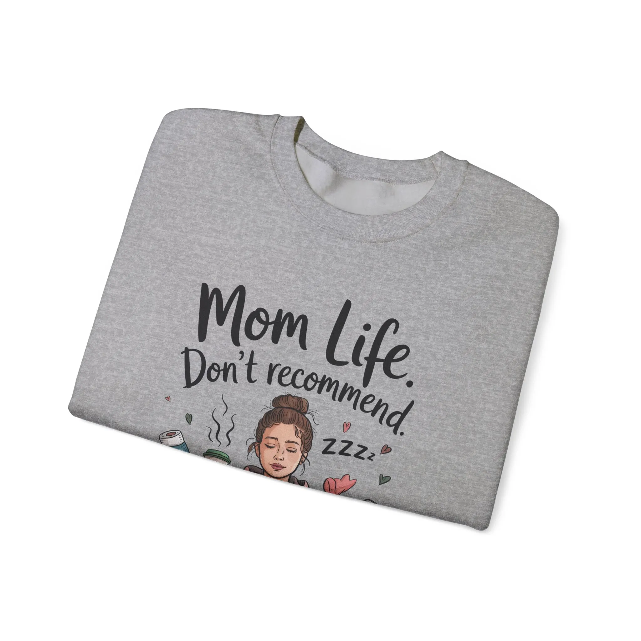 Mom Life Crewneck Sweatshirt, New Mom Gift, Cozy Everyday Wear, Funny Parent Apparel, Tired Mama Humor Tee - Image 14
