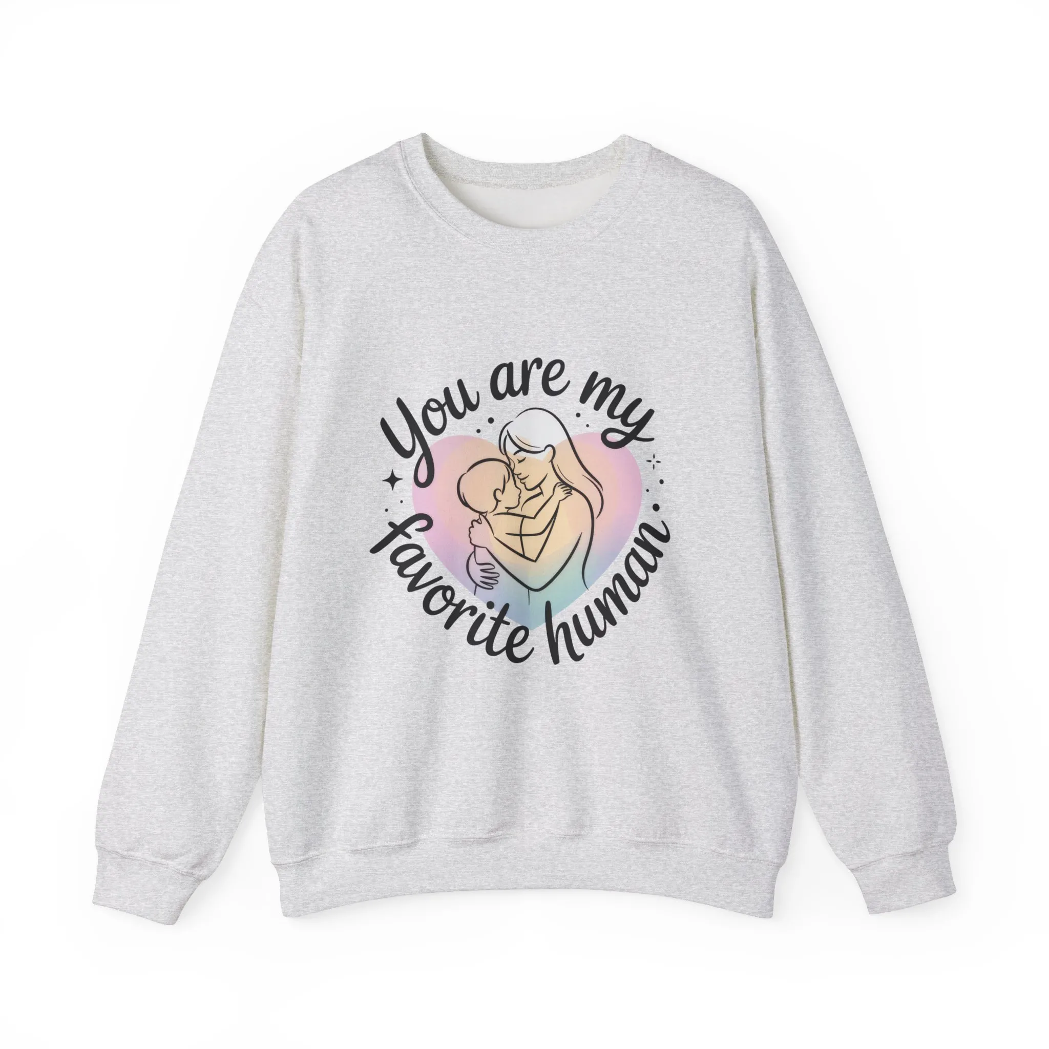 You Are My Favorite Human Mom Sweatshirt, Cute Pastel Heavy Blend Crewneck for Mothers Day, Cozy Gift for Moms, Mothers Day Gift - Image 2
