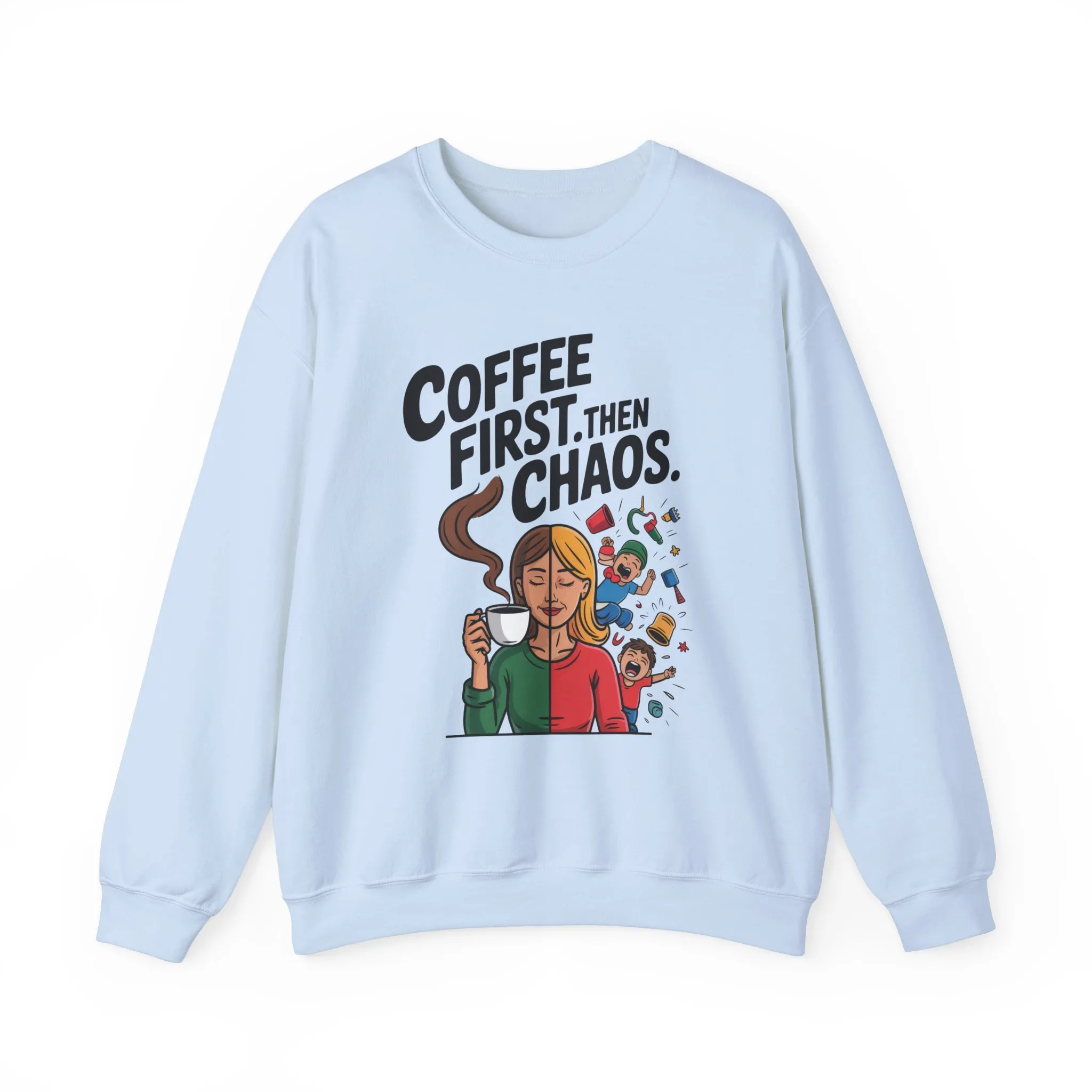 Coffee First Then Chaos Sweatshirt, Ideal Gift for Moms, Fun Casual Wear, Funny Mom Life Sweatshirt, Mother's Day Gift - Image 13