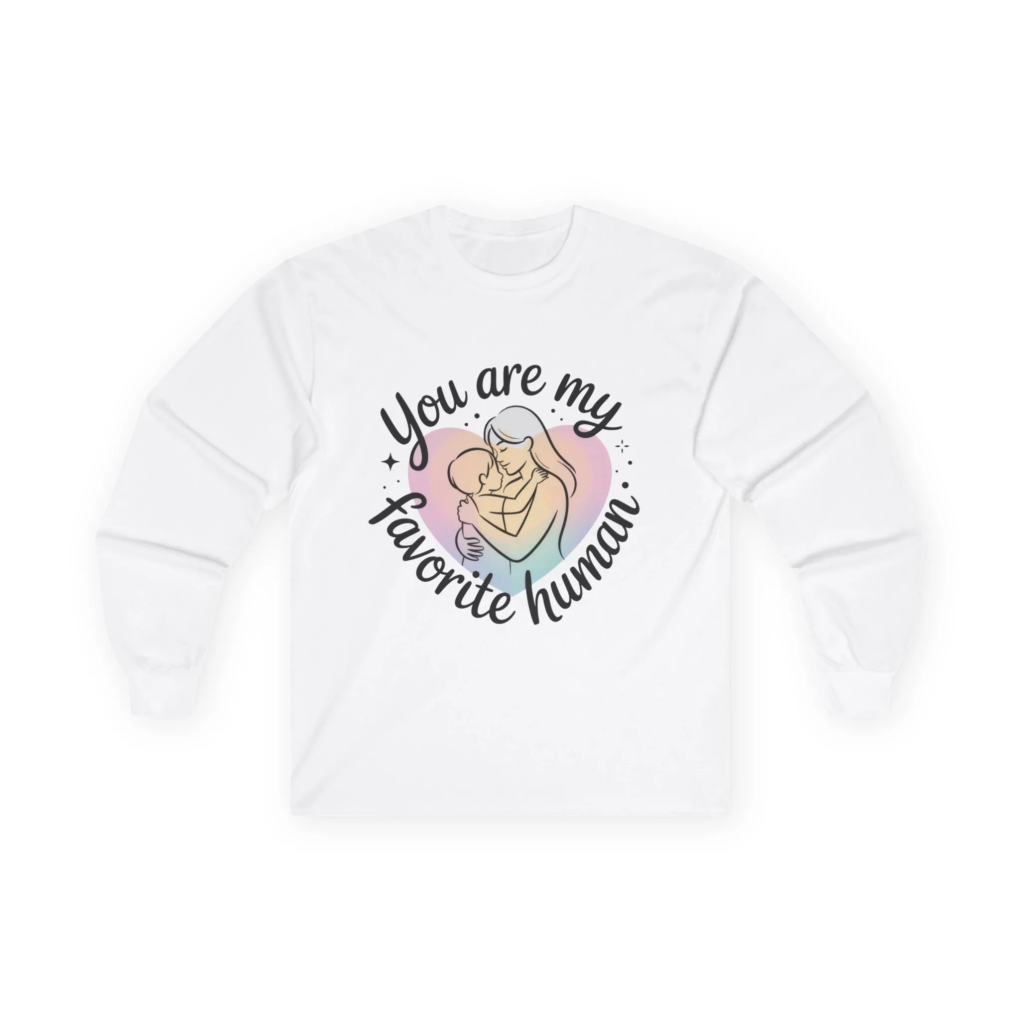 You Are My Favorite Human Mom and Baby Shirt, Unisex Ultra Cotton Long Sleeve Tee, Mother's Day Gift, Cute Heart Design - Image 4