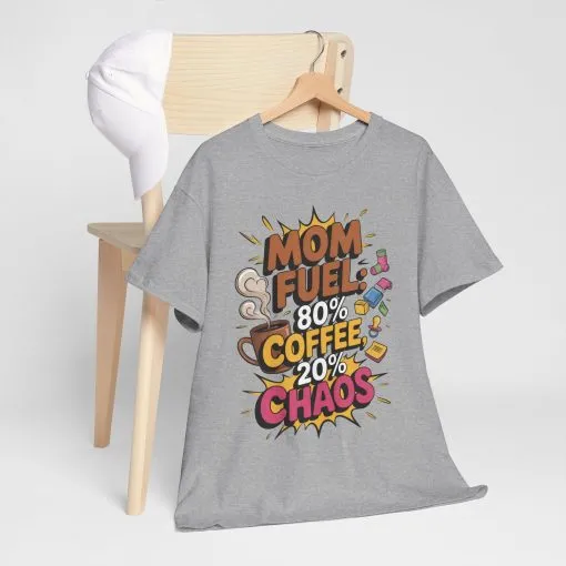 Funny Mom Fuel Coffee Tee, Gifts for Moms, Mother's Day Gift, Coffee Lover Shirt, T-Shirt for Coffee Loving Moms, Tired Mom Life Tee - Image 7