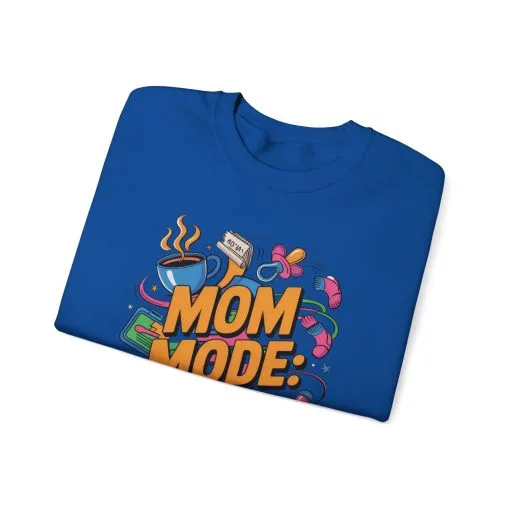 Mom Mode On Crewneck Sweatshirt, Gift for Mom, Mother's Day Humor T-Shirt, Cute Mama Life Graphic Tee, Mother's Day Gift - Image 22