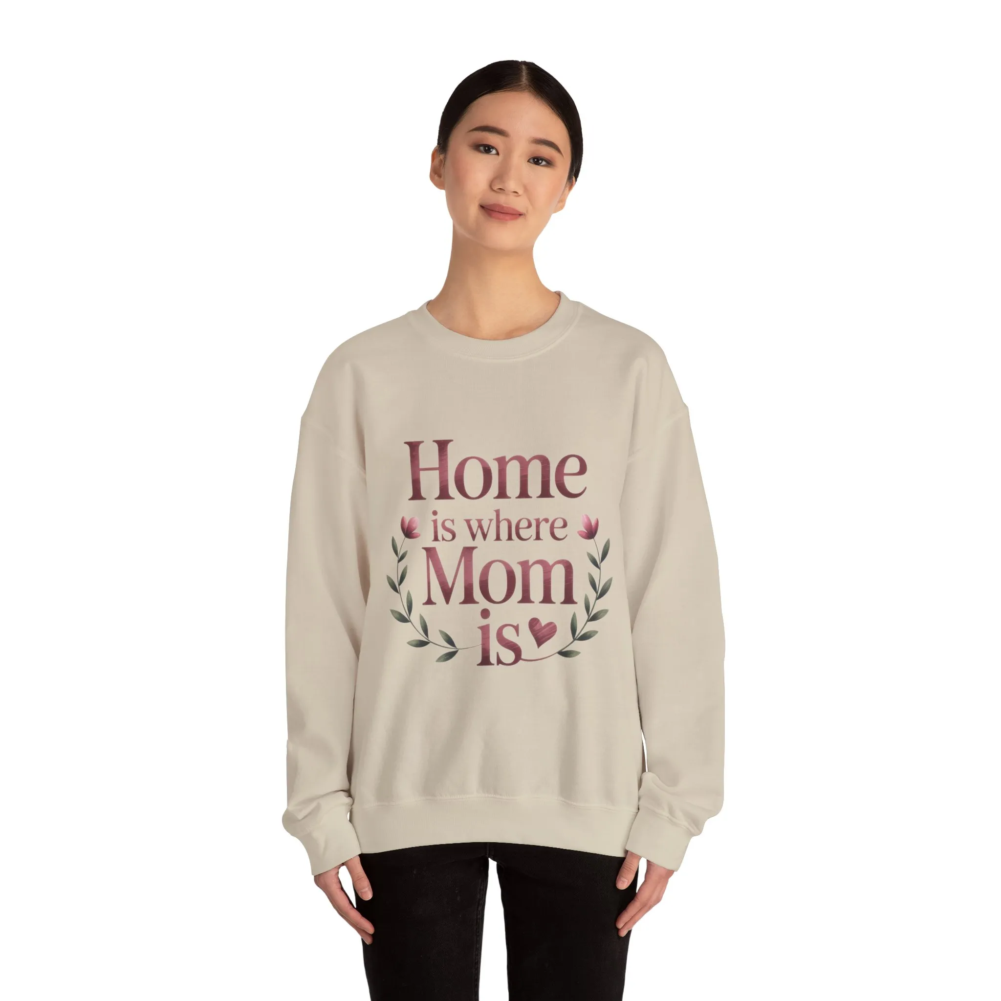 Home is Where Mom Is Sweatshirt, Cozy Crewneck for Moms, Gift for Mother's Day, Perfect for Home Comfort, Sentimental Mom Quote Shirt - Image 11