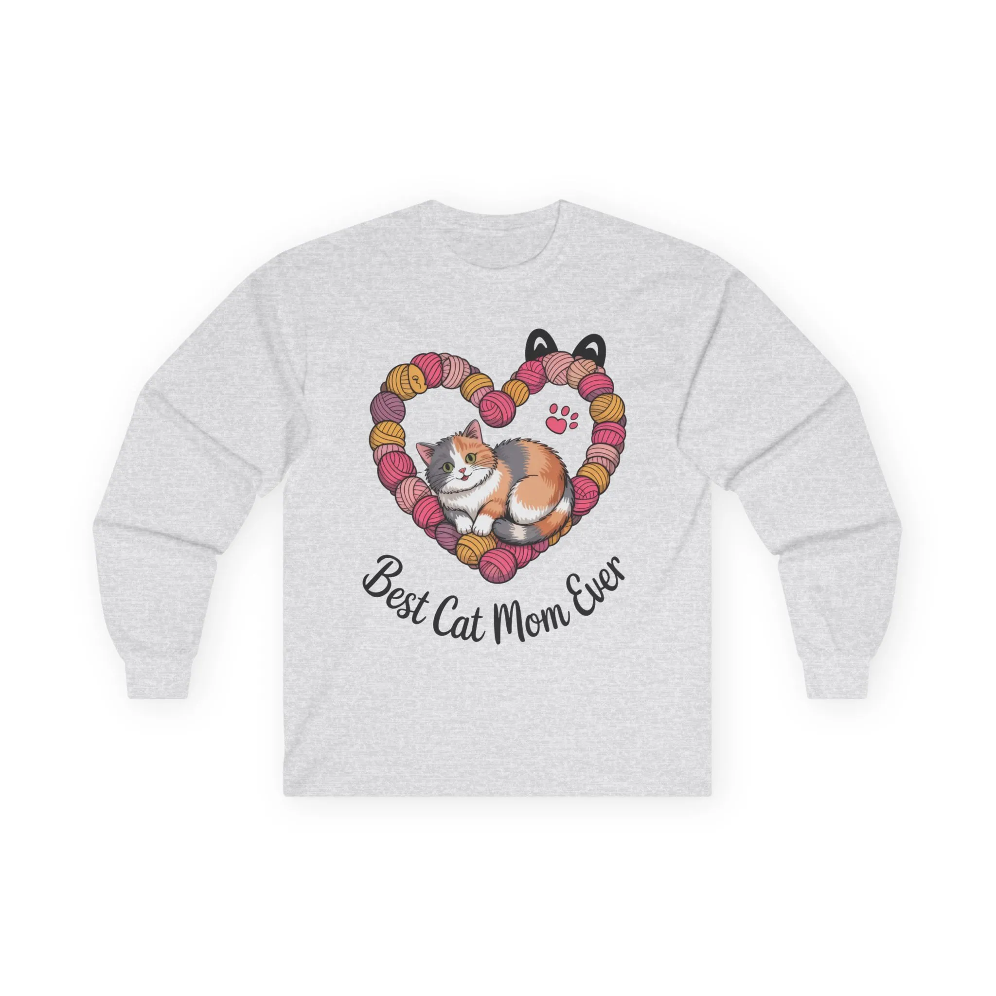 Best Cat Mom Ever Long Sleeve Tee, Cat Lover Gift, Pet Parent Apparel, Birthday Gift for Cat Moms, Cozy Cat Mom Shirt - Image 3