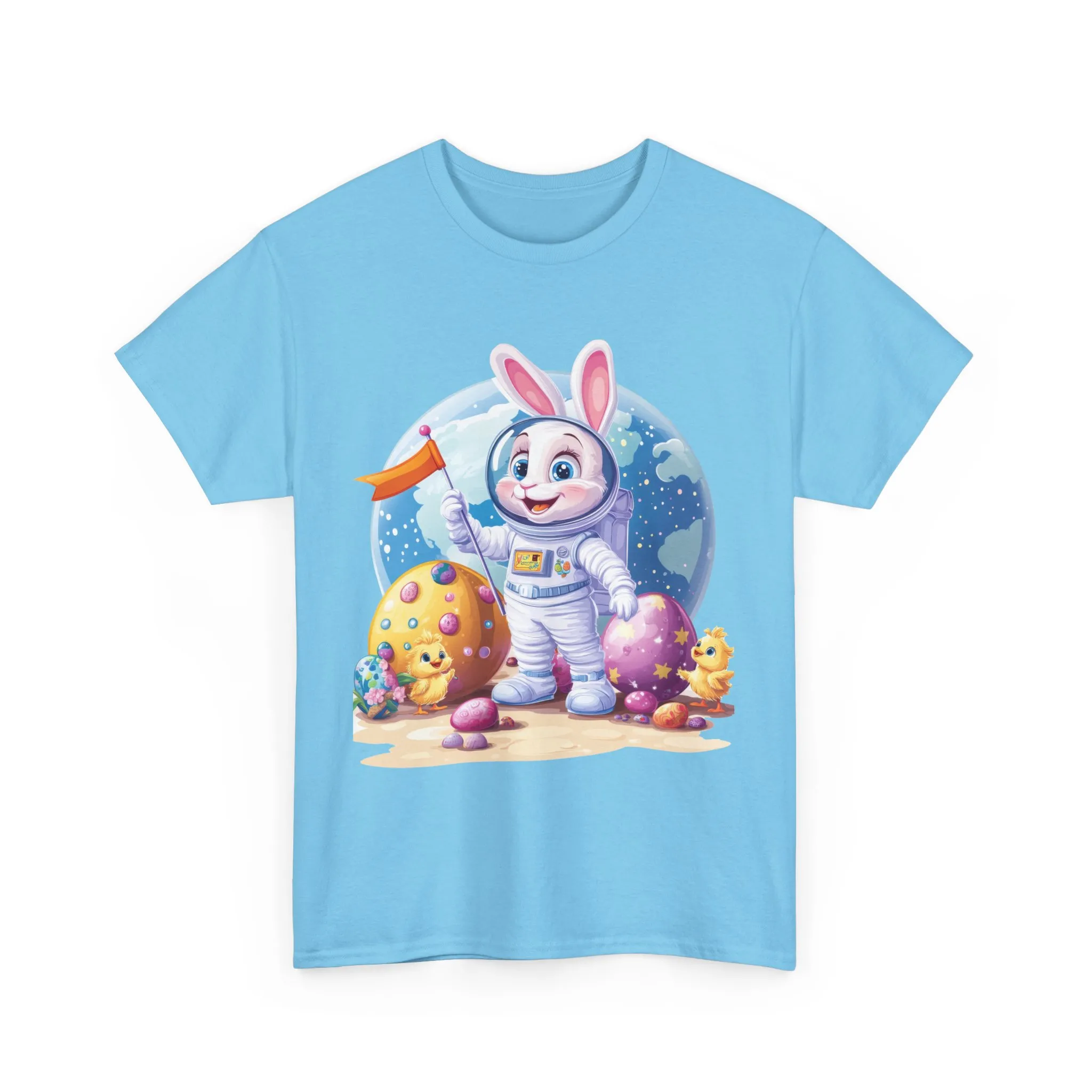 Space Bunny Unisex Heavy Cotton Tee - Cute Astronaut Design for Easter and Fun Occasions - Image 11