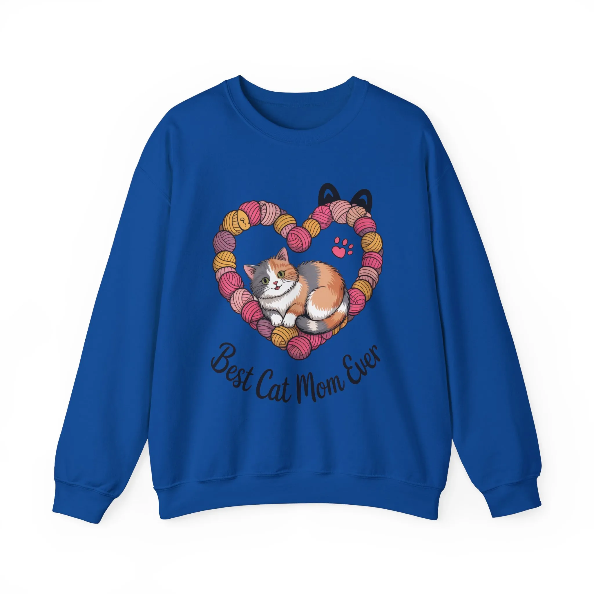 Best Cat Mom Ever Sweatshirt, Cozy Cat Lover Gift, Mother's Day Apparel, Pet Owner Sweatshirt, Cute Gift for Cat Moms, Yarn Themed - Image 31