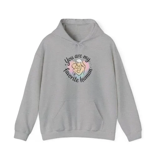 You Are My Favorite Human Hoodie, Cute Mom and Baby Pastel Design, Mothers Day Hooded Sweatshirt Gift - Image 13