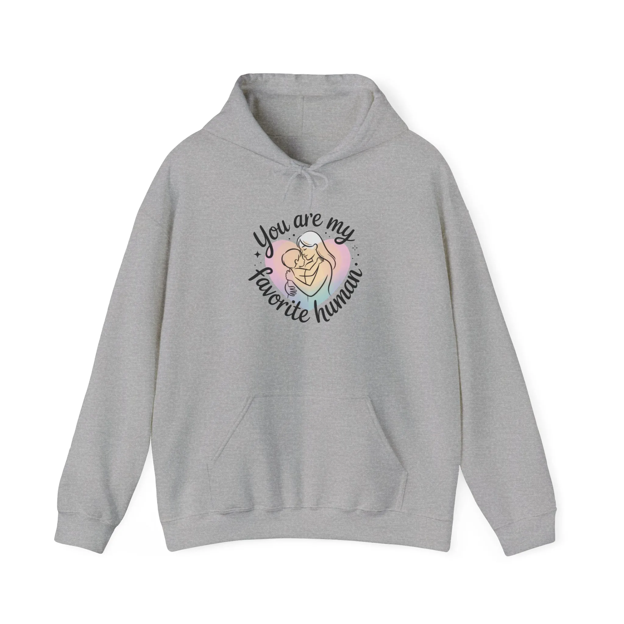 You Are My Favorite Human Hoodie, Cute Mom and Baby Pastel Design, Mothers Day Hooded Sweatshirt Gift - Image 13