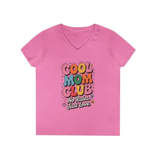 Cool Mom Club V-Neck T-Shirt, Fun Mom Shirt, Gift for Moms, Casual Graphic Tee, Mother's Day Gift, No Rules Just Love - Image 9