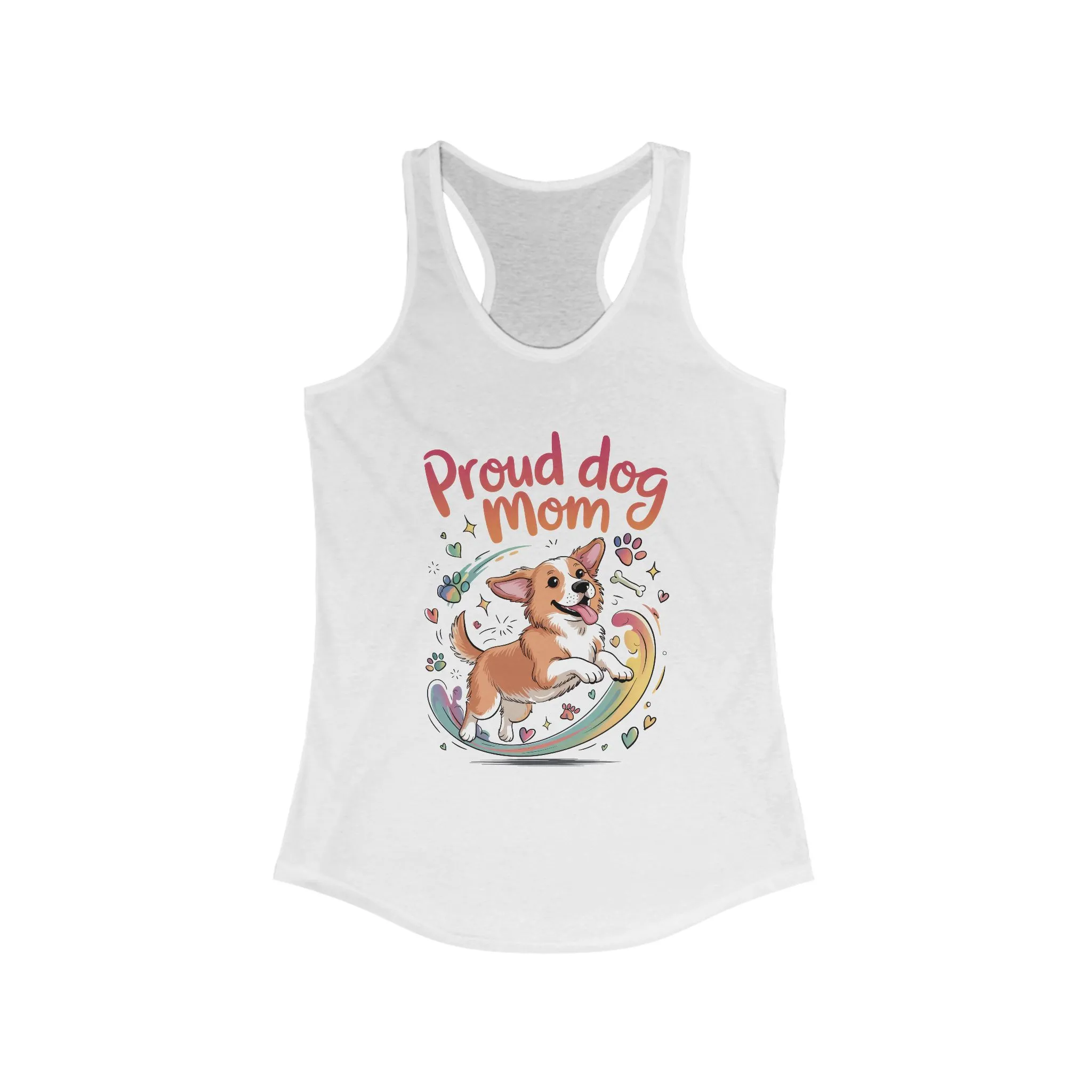 Proud Dog Mom Racerback Tank, Pet Lover Gift, Dog Owner Tee, Casual Workout Top, Funny Dog Mom Apparel, Summer Tank Top, Mothers Day Gift - Image 3