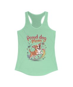 Proud Dog Mom Racerback Tank, Pet Lover Gift, Dog Owner Tee, Casual Workout Top, Funny Dog Mom Apparel, Summer Tank Top, Mothers Day Gift
