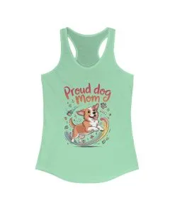 Proud Dog Mom Racerback Tank, Pet Lover Gift, Dog Owner Tee, Casual Workout Top, Funny Dog Mom Apparel, Summer Tank Top, Mothers Day Gift