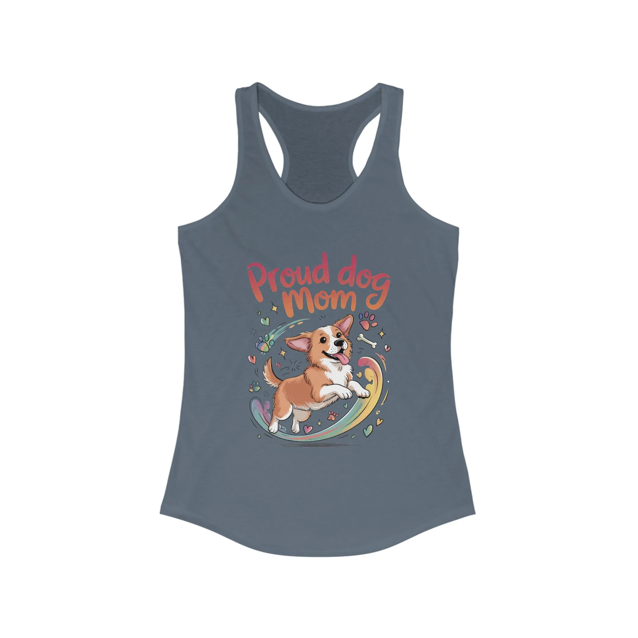 Proud Dog Mom Racerback Tank, Pet Lover Gift, Dog Owner Tee, Casual Workout Top, Funny Dog Mom Apparel, Summer Tank Top, Mothers Day Gift - Image 9