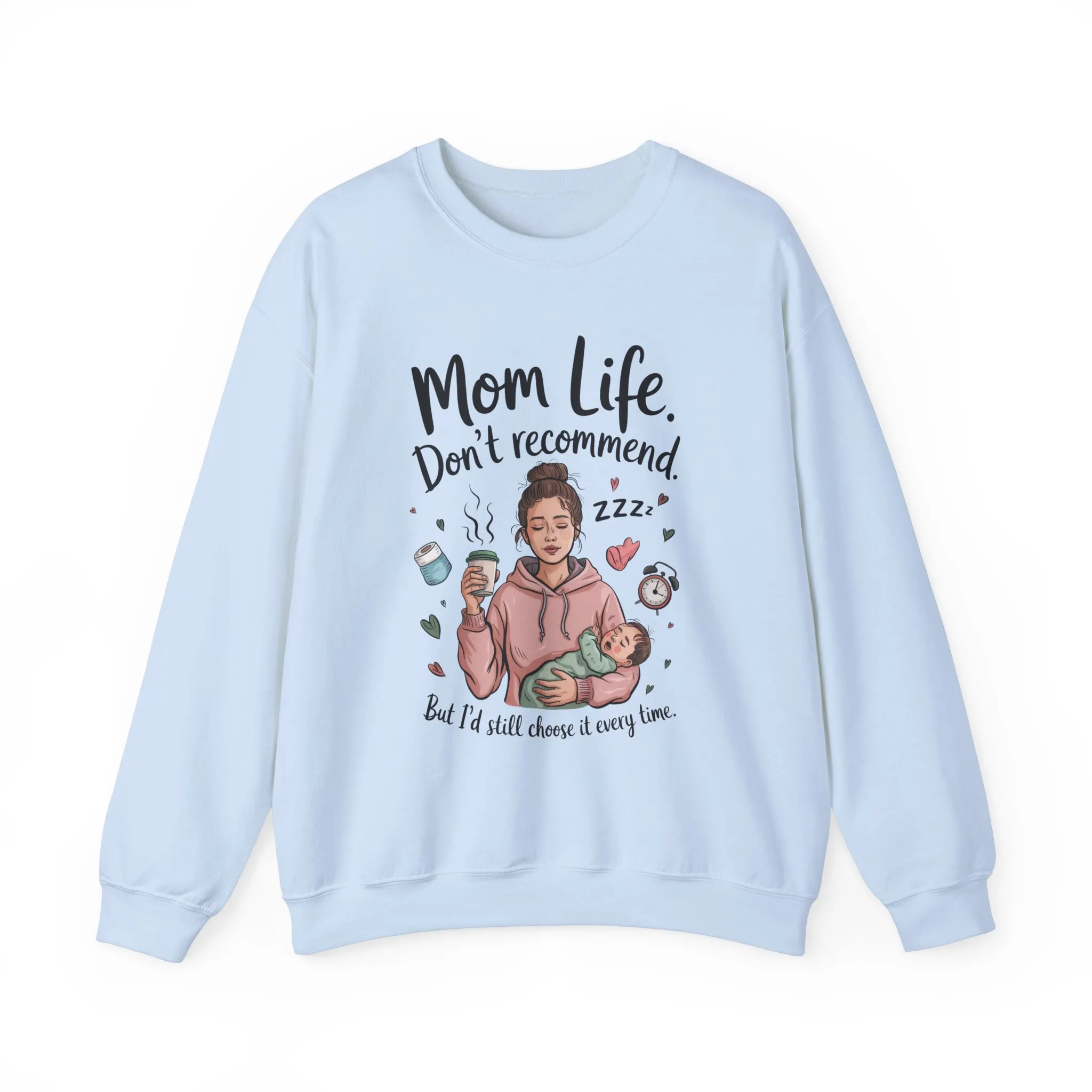Mom Life Crewneck Sweatshirt, New Mom Gift, Cozy Everyday Wear, Funny Parent Apparel, Tired Mama Humor Tee - Image 37