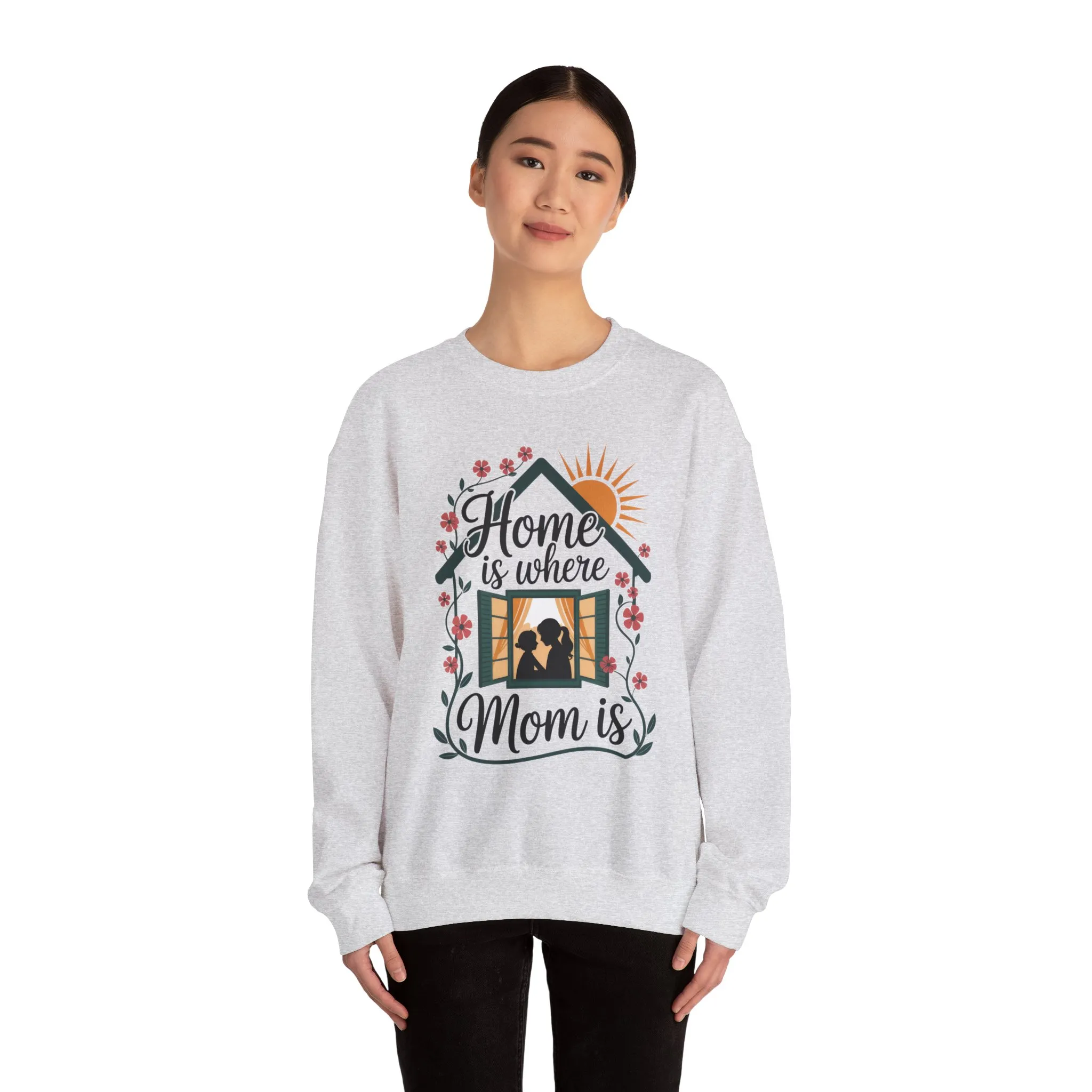 Home Is Where Mom Is Sweatshirt, Mother's Day Cotton Sweatshirt, Cute Family Gift for Mom, Sentimental Mom Gift, mother's day Gift - Image 8