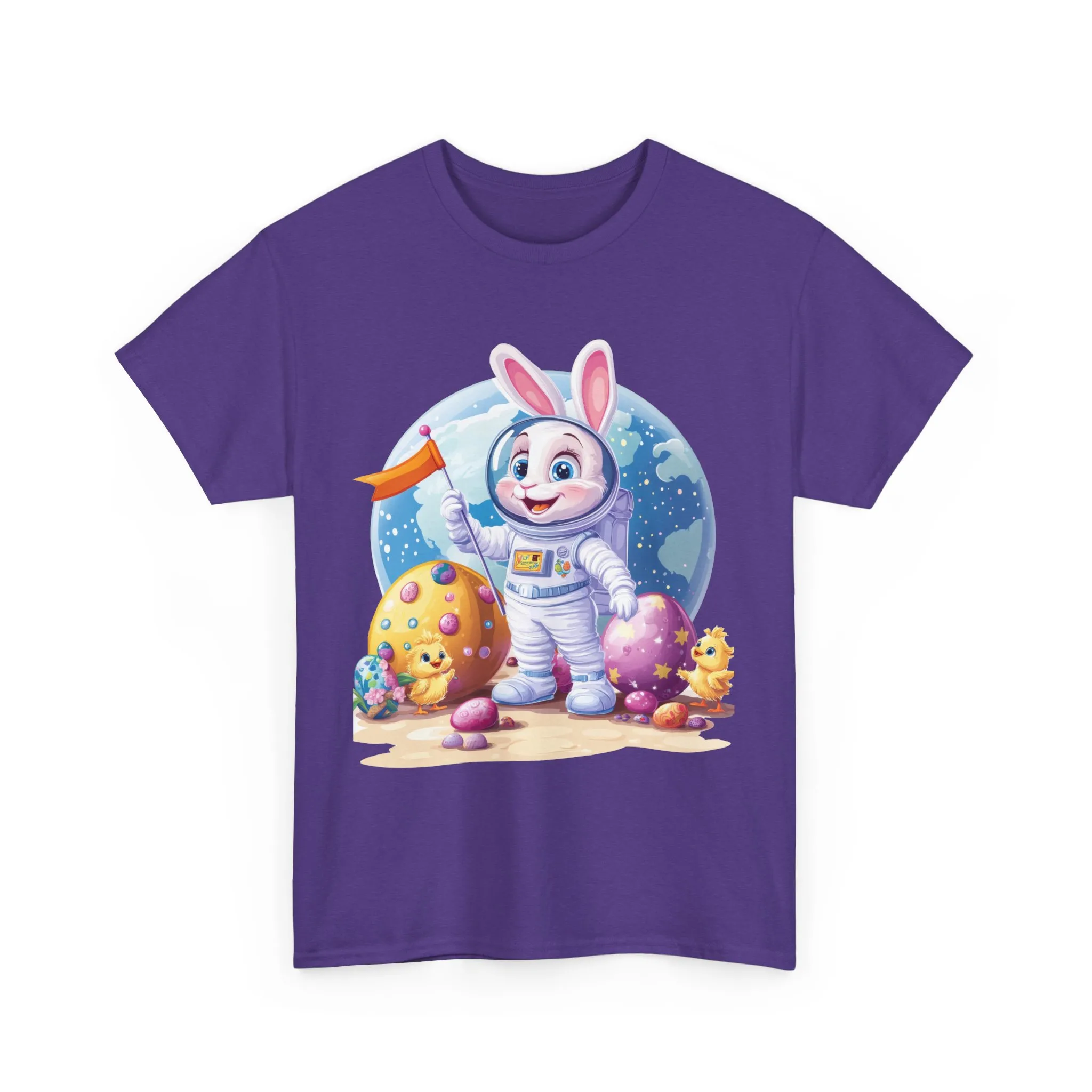 Space Bunny Unisex Heavy Cotton Tee - Cute Astronaut Design for Easter and Fun Occasions - Image 20