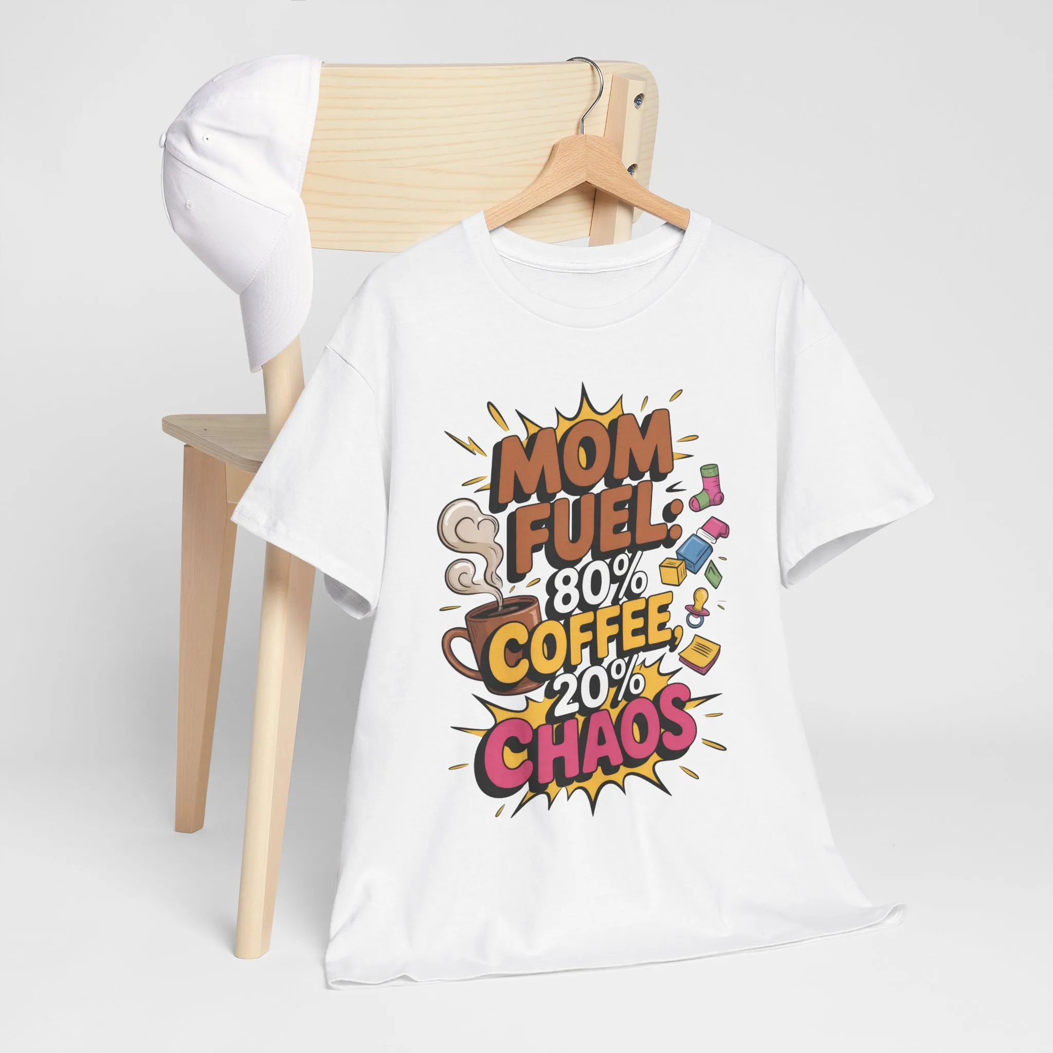 Funny Mom Fuel Coffee Tee, Gifts for Moms, Mother's Day Gift, Coffee Lover Shirt, T-Shirt for Coffee Loving Moms, Tired Mom Life Tee - Image 4