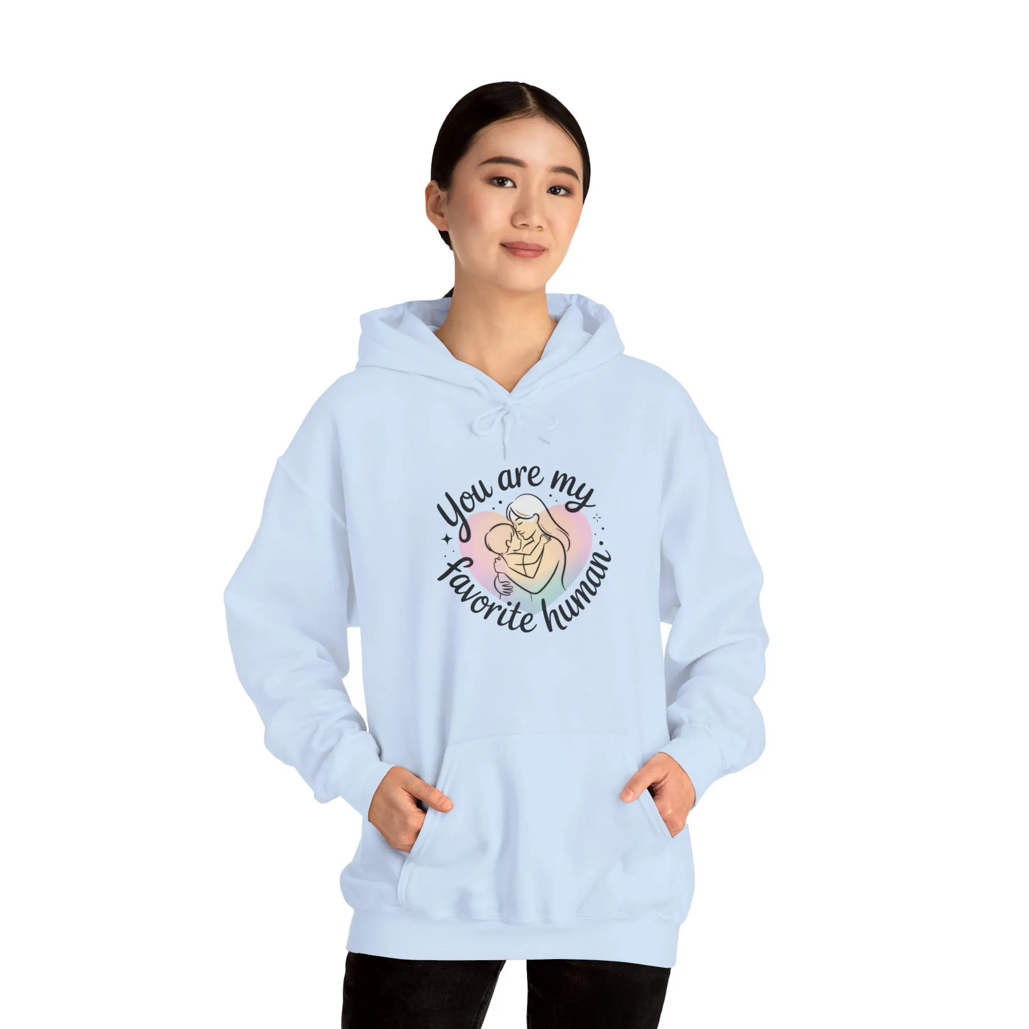You Are My Favorite Human Hoodie, Cute Mom and Baby Pastel Design, Mothers Day Hooded Sweatshirt Gift - Image 19