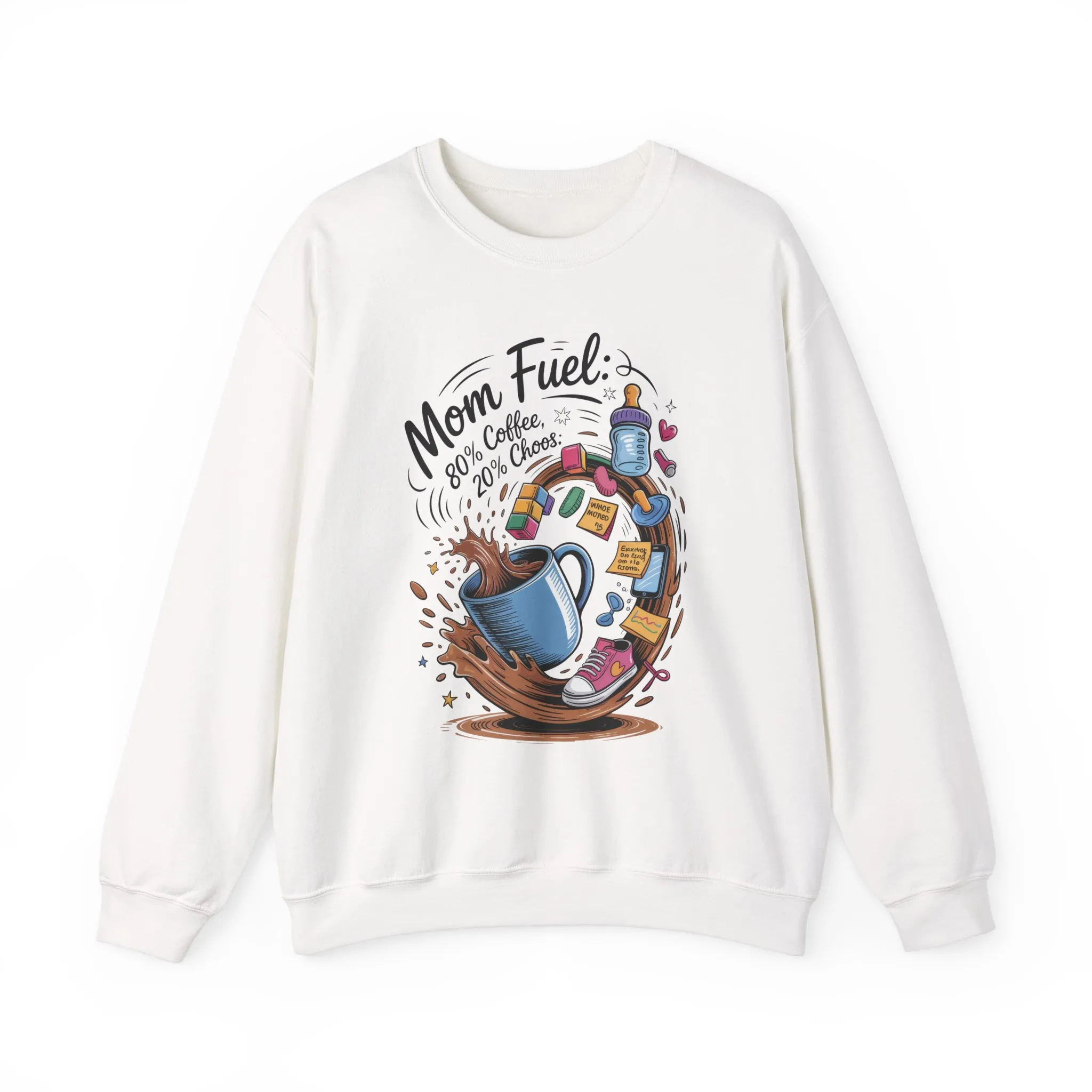 Mom Fuel Unisex Crewneck Sweatshirt, Perfect for Coffee Lovers, Gifts for Moms, Cozy Casual Wear, Funny Graphic Sweatshirt, Mother's Day - Image 5