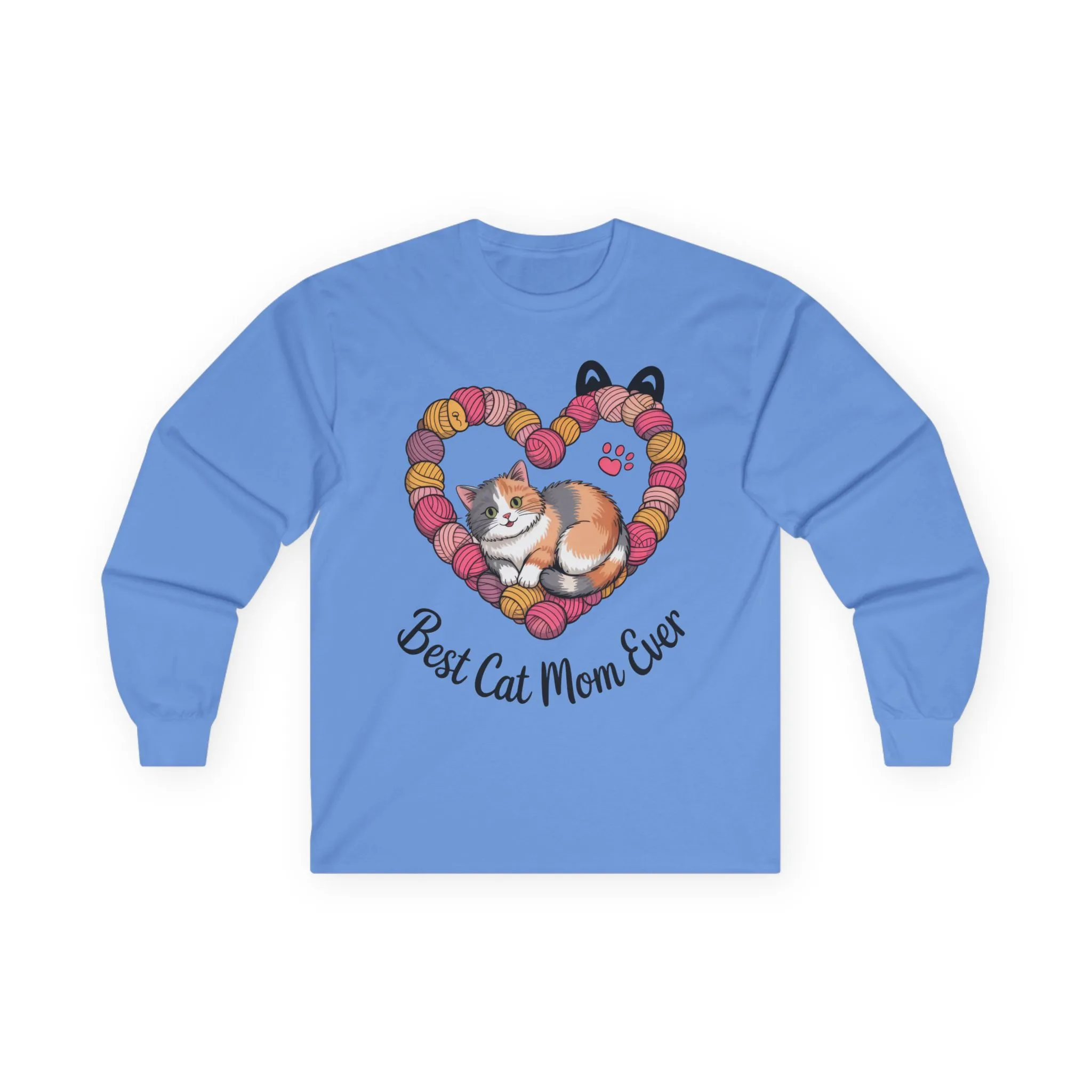 Best Cat Mom Ever Long Sleeve Tee, Cat Lover Gift, Pet Parent Apparel, Birthday Gift for Cat Moms, Cozy Cat Mom Shirt