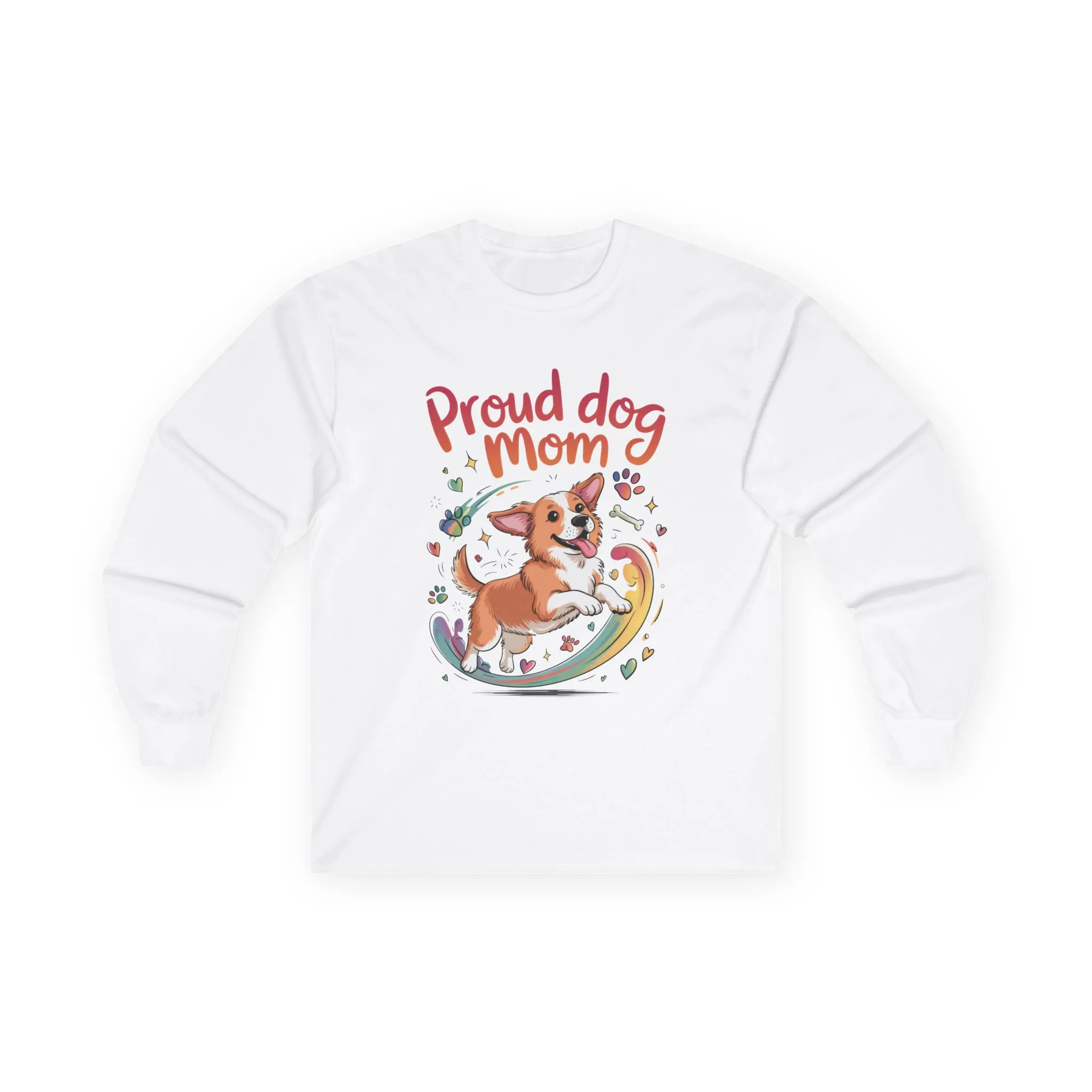 Proud Dog Mom Long Sleeve Tee, Cute Pet Lover Shirt, Gifts for Dog Owners, Mother's Day, Animal Lover Apparel, Dog Mom Apparel