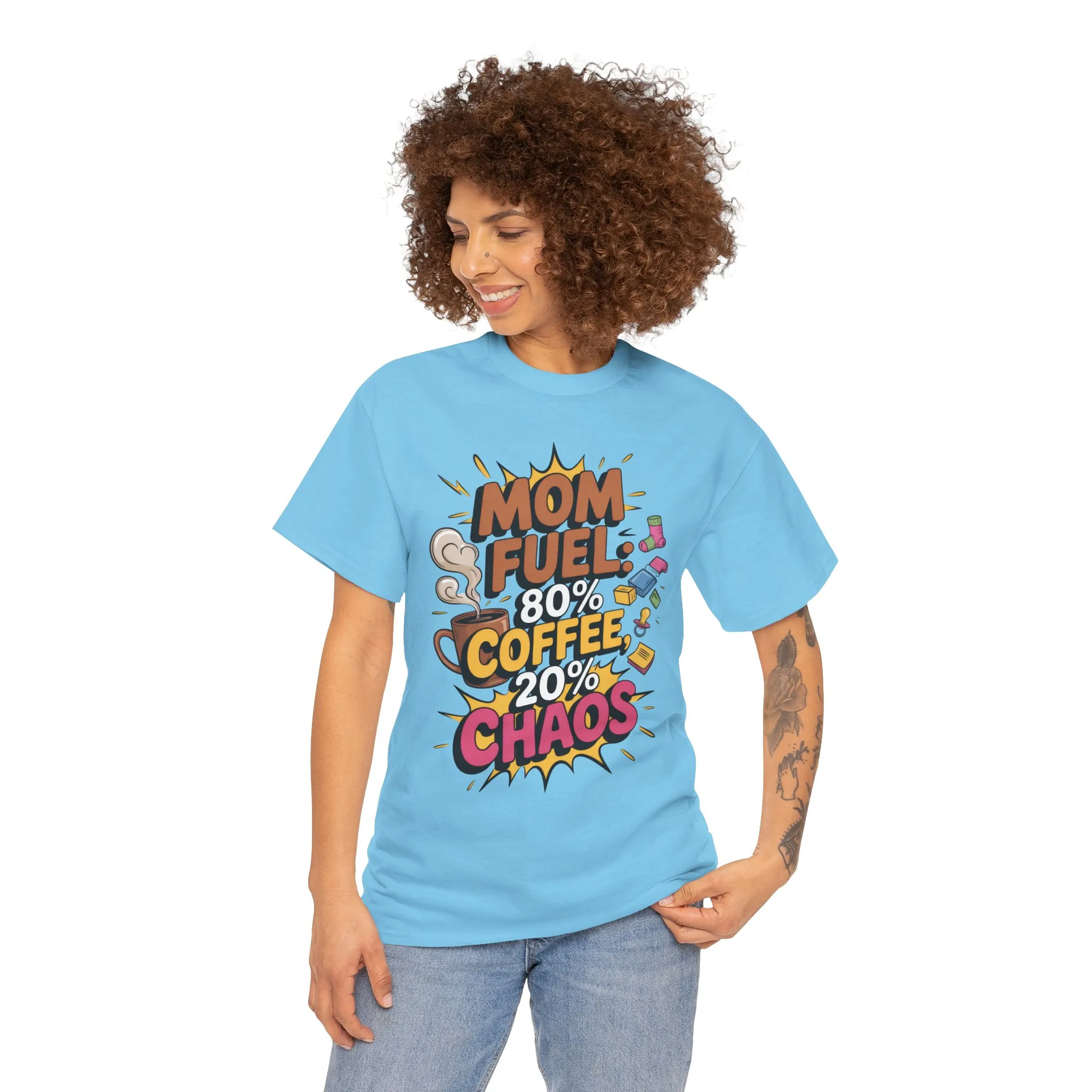 Funny Mom Fuel Coffee Tee, Gifts for Moms, Mother's Day Gift, Coffee Lover Shirt, T-Shirt for Coffee Loving Moms, Tired Mom Life Tee - Image 11
