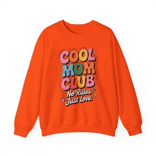 Cool Mom Club Sweatshirt, Gift for Moms, Mother's Day, No Rules Just Love, Retro Colorful Unisex Heavy Blend Crewneck - Image 10