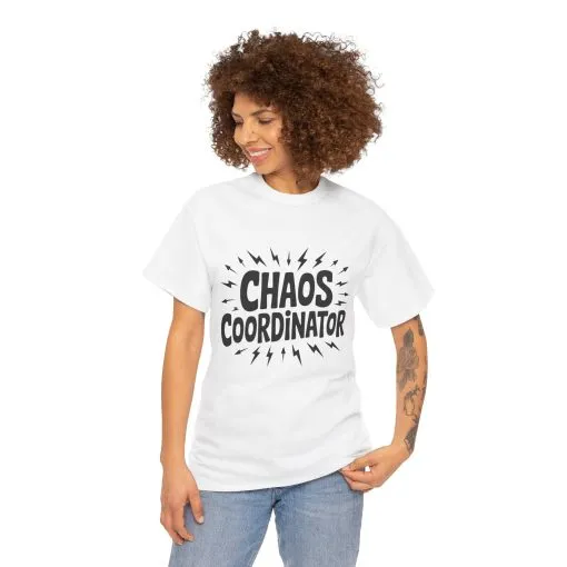 Chaos Coordinator Unisex Heavy Cotton Tee, Funny Graphic T-Shirt, Gift for Moms, Mom Life Graphic Tee, Mother's Day T-Shirt - Image 7