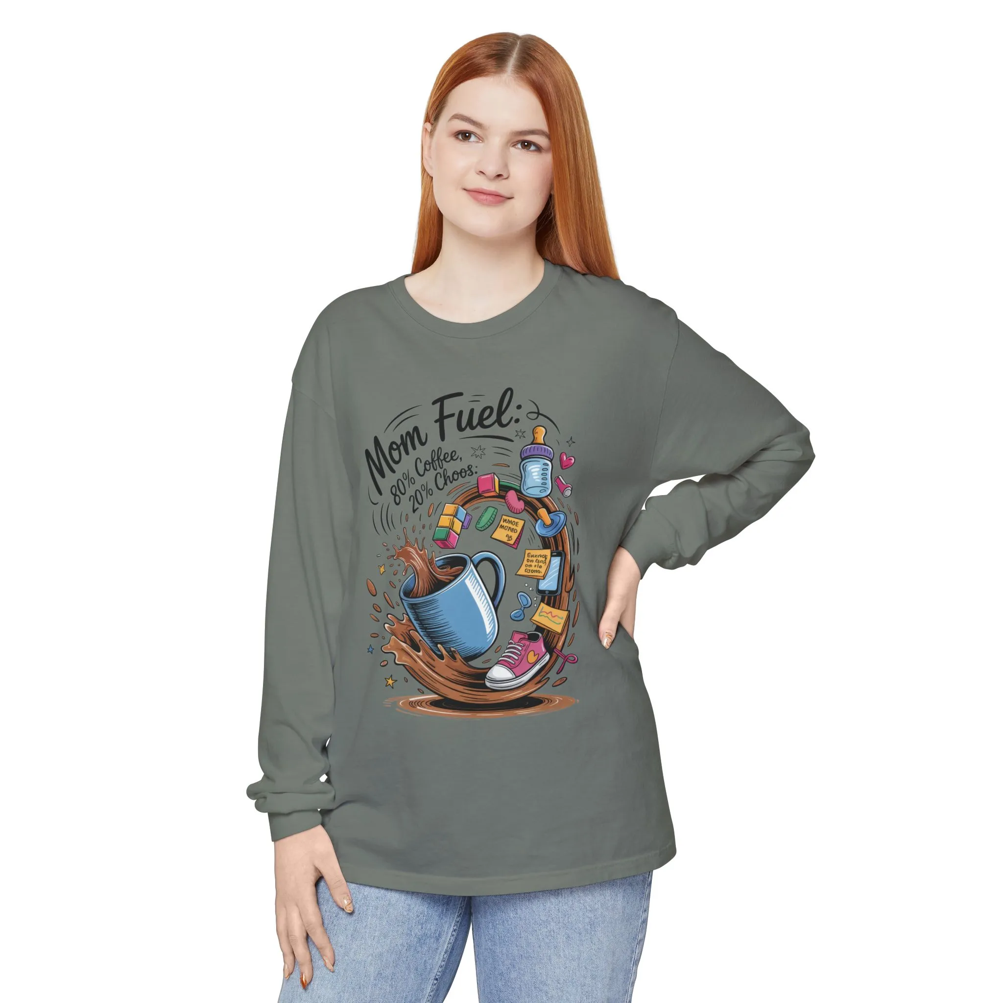 Mom Fuel Long Sleeve T-Shirt, Coffee Lovers Gift, Mother's Day Apparel, Cute Mom Shirt, Coffee Lover Mom Life Top, Coffee Lover's Tee - Image 28