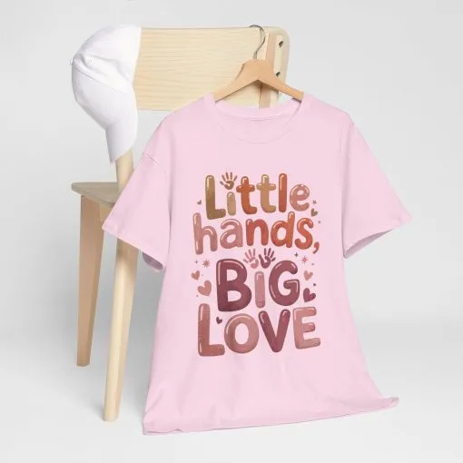 Little Hands Big Love Shirt, Cute Unisex Heavy Cotton Tee for Moms, Dads, or Teachers, Family Love Quote T-Shirt, Mother's Day Gift - Image 22