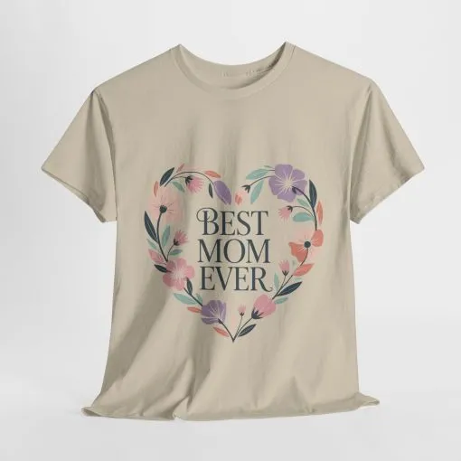 Floral Best Mom Ever Tee, Mother's Day Gift, Mom Appreciation Gift, Floral Heart Cotton Tee - Image 19