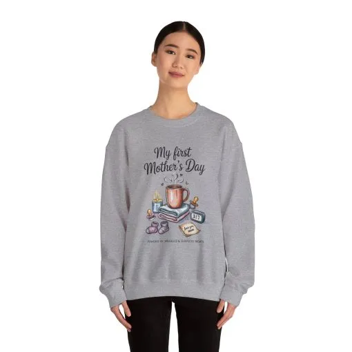 My First Mother's Day Sweatshirt, Cozy Crewneck for Moms, Gift for New Mothers, Baby Shower Tee, Snuggles & Sleepless Nights - Image 15