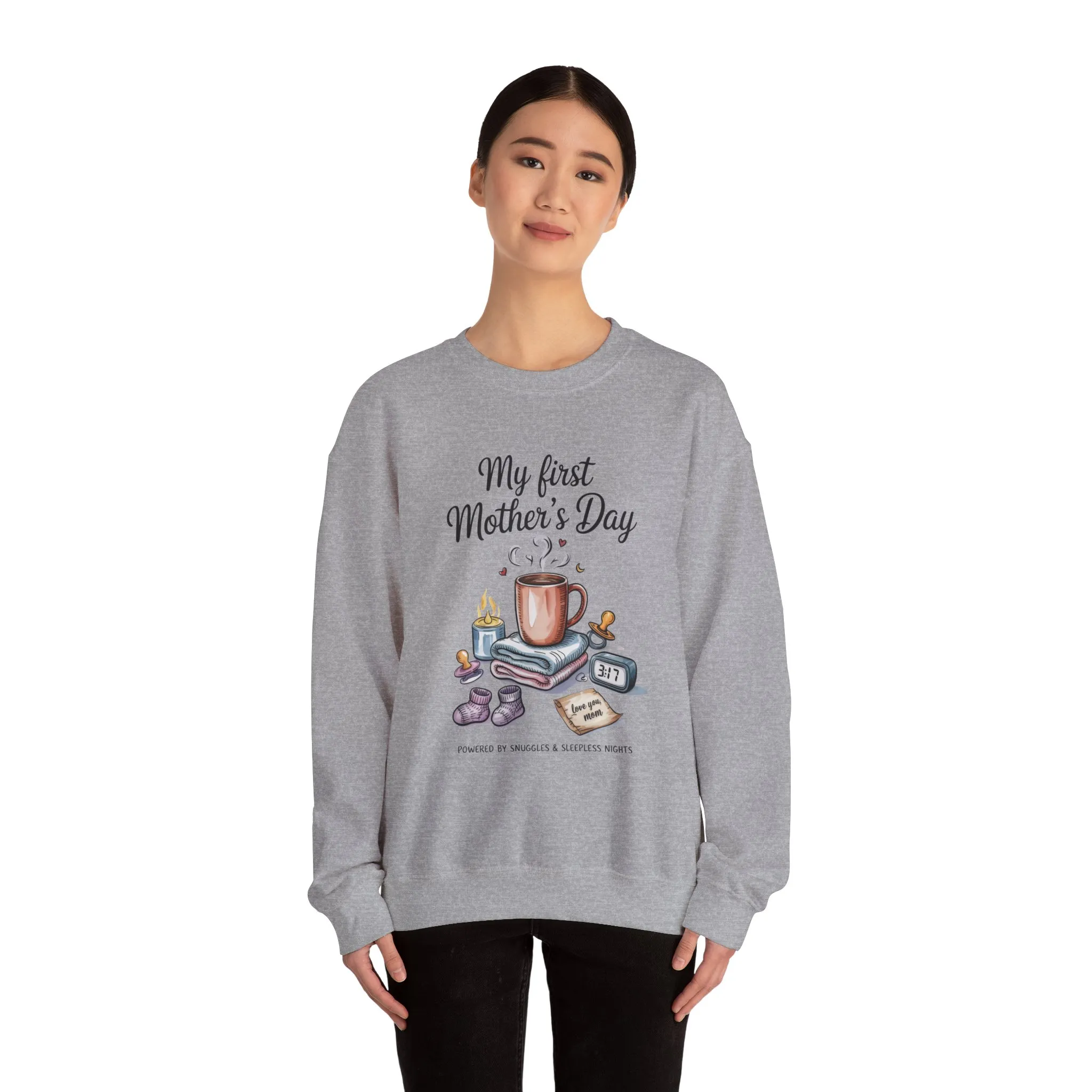 My First Mother's Day Sweatshirt, Cozy Crewneck for Moms, Gift for New Mothers, Baby Shower Tee, Snuggles & Sleepless Nights - Image 15