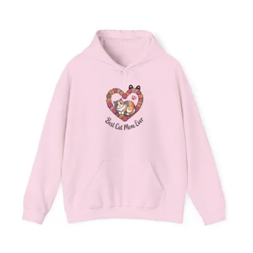 Best Cat Mom Ever Hoodie, Cozy Sweatshirt for Cat Lovers, Gift for Cat Moms, Feline Themed Apparel, Pet Lover Hoodie, Mother's Day Gift - Image 19