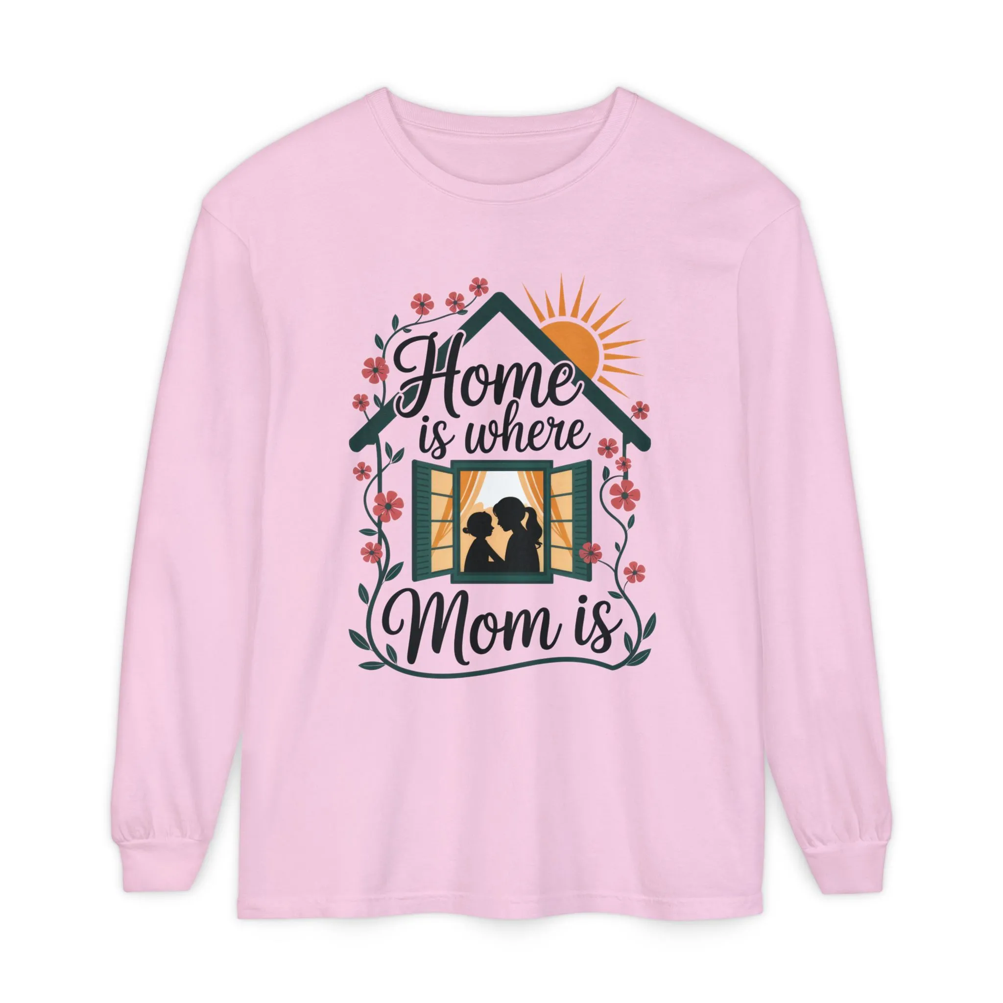 Home Is Where Mom Is Long Sleeve T-Shirt, Mother's Day Cotton Shirt, Cute Family Gift for Mom, Sentimental Mom Gift, mother's day Gift - Image 19