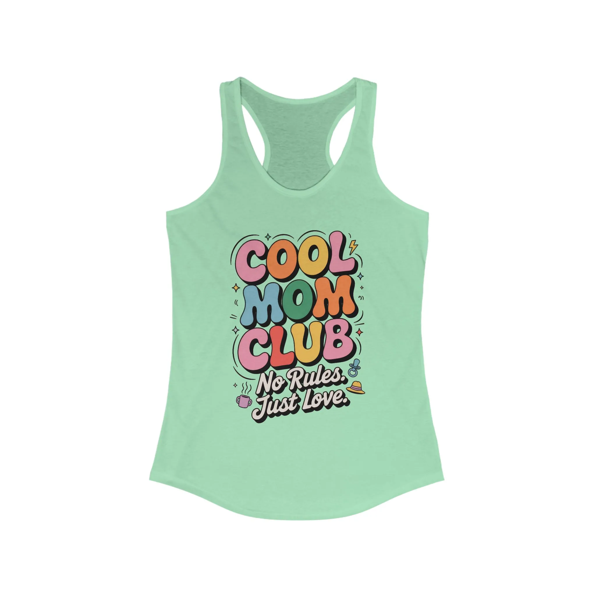 Cool Mom Club Racerback Tank, Gift for Moms, Mother's Day Gift, No Rules Just Love, Retro Colorful Unisex Heavy Blend Crewneck - Image 7