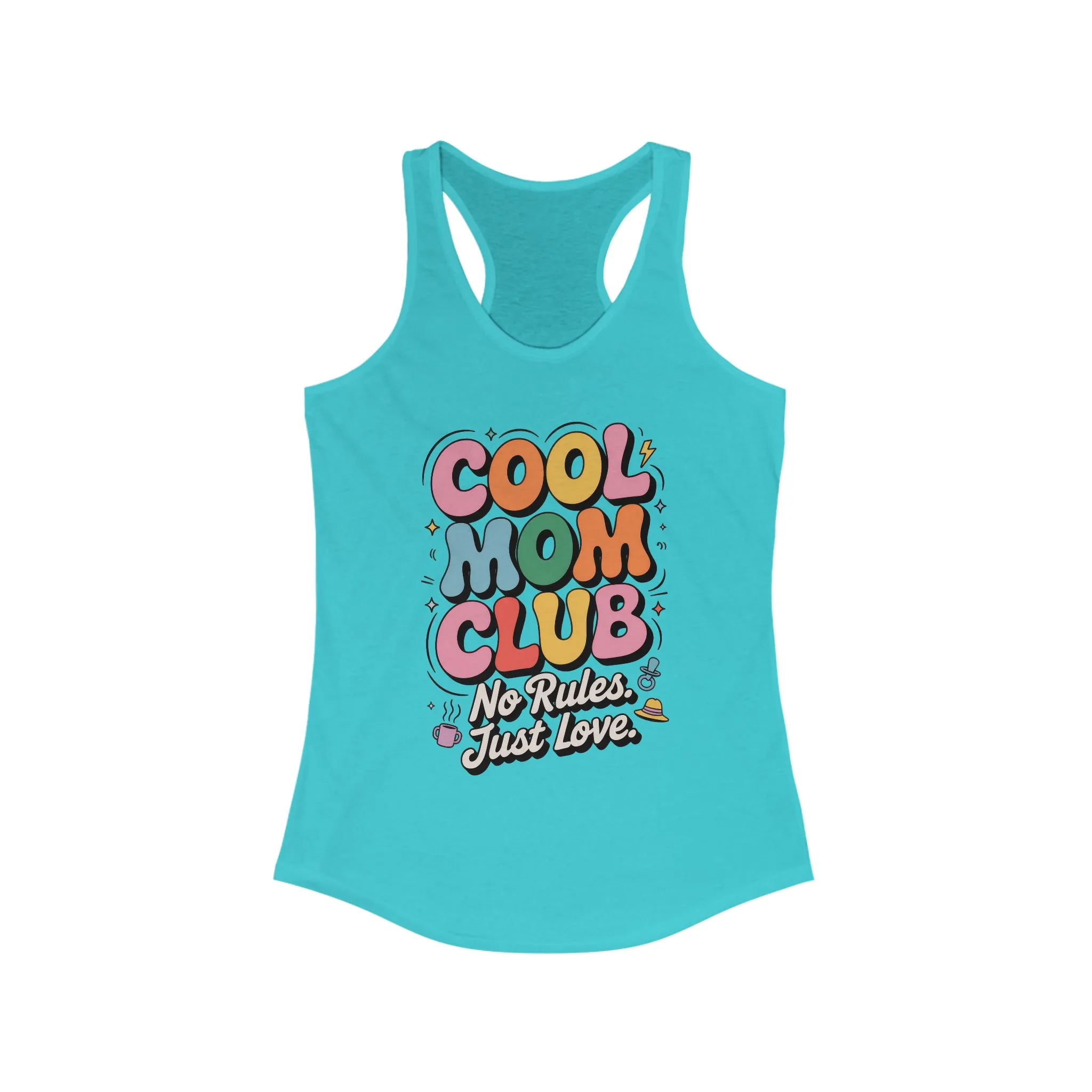 Cool Mom Club Racerback Tank, Gift for Moms, Mother's Day Gift, No Rules Just Love, Retro Colorful Unisex Heavy Blend Crewneck - Image 9