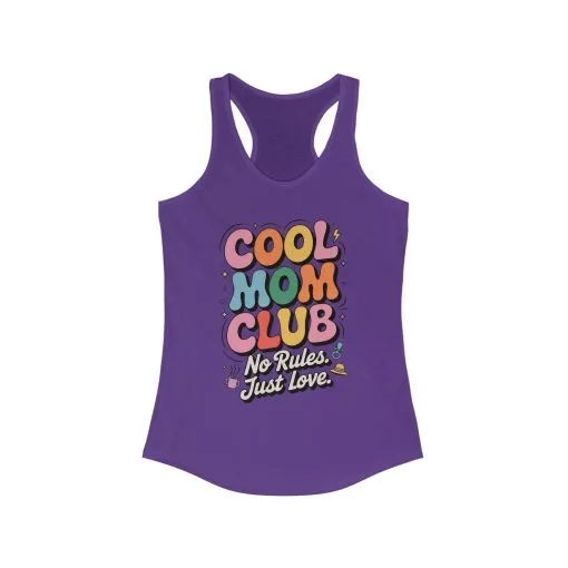 Cool Mom Club Racerback Tank, Gift for Moms, Mother's Day Gift, No Rules Just Love, Retro Colorful Unisex Heavy Blend Crewneck - Image 13