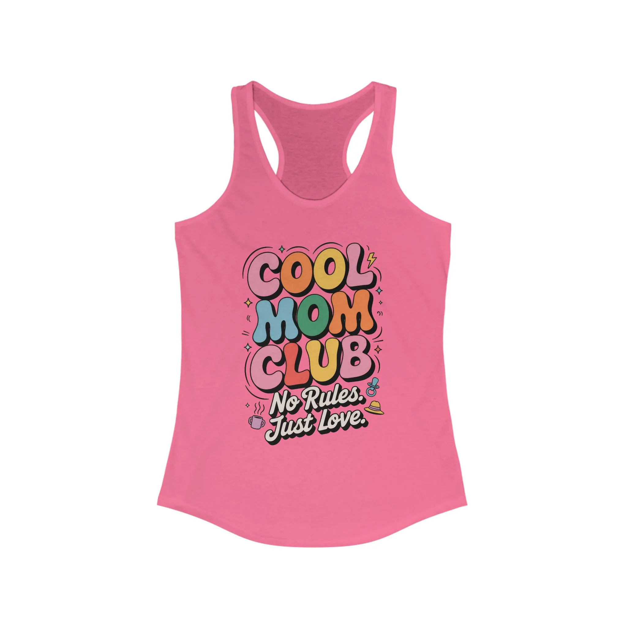 Cool Mom Club Racerback Tank, Gift for Moms, Mother's Day Gift, No Rules Just Love, Retro Colorful Unisex Heavy Blend Crewneck - Image 15