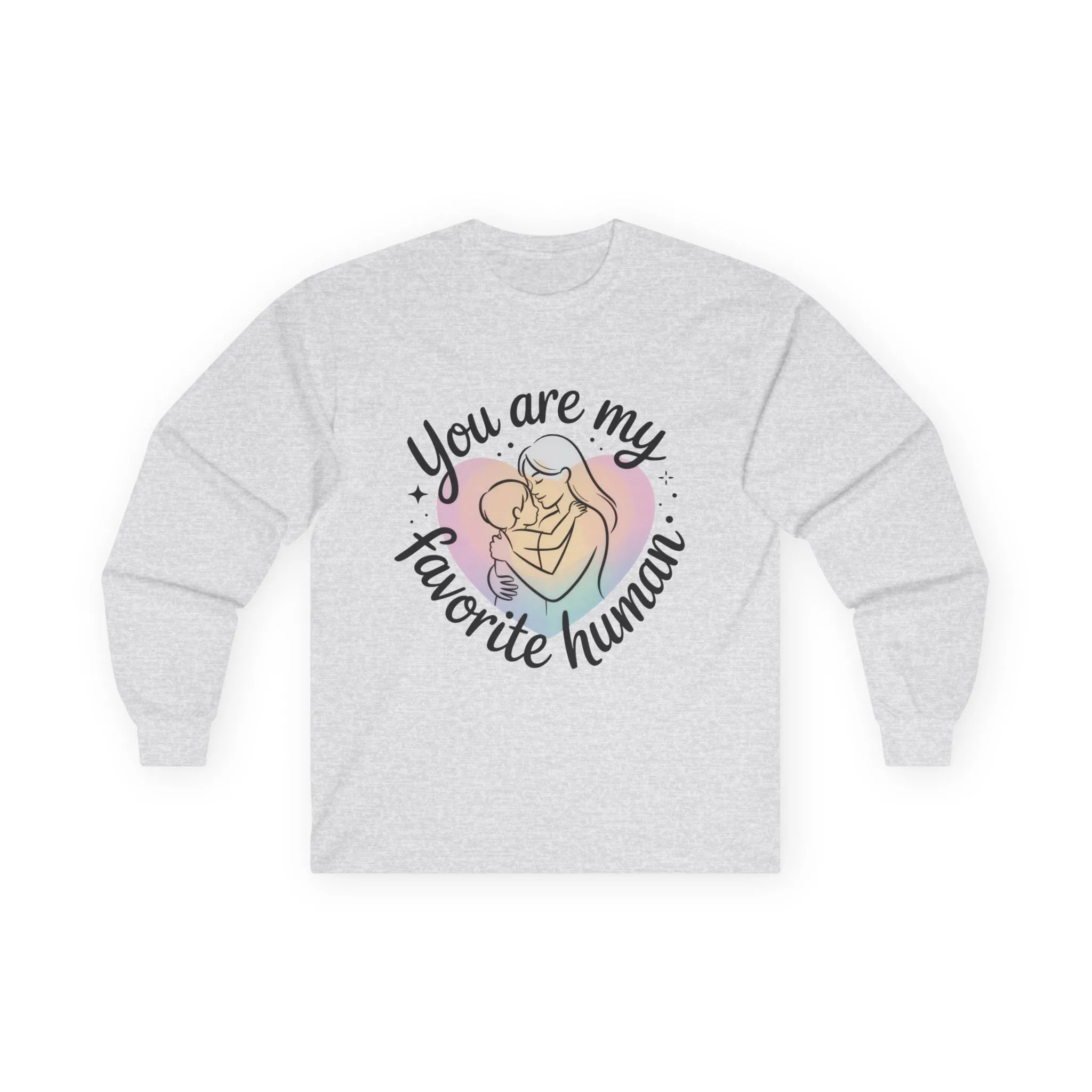 You Are My Favorite Human Mom and Baby Shirt, Unisex Ultra Cotton Long Sleeve Tee, Mother's Day Gift, Cute Heart Design