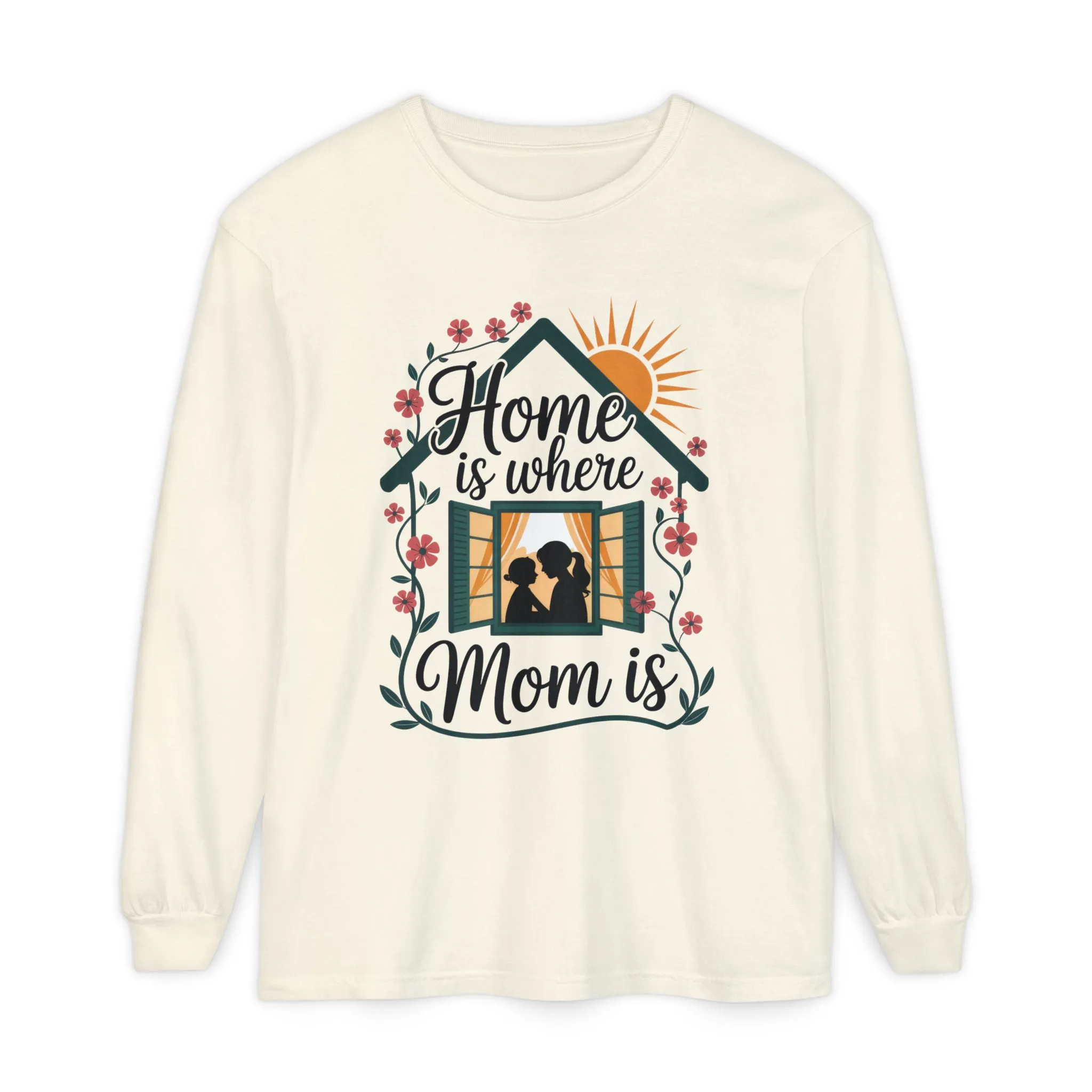Home Is Where Mom Is Long Sleeve T-Shirt, Mother's Day Cotton Shirt, Cute Family Gift for Mom, Sentimental Mom Gift, mother's day Gift - Image 4