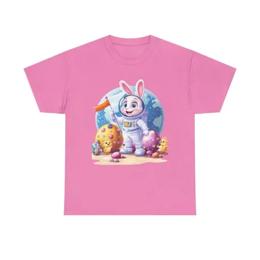 Space Bunny Unisex Heavy Cotton Tee - Cute Astronaut Design for Easter and Fun Occasions - Image 23